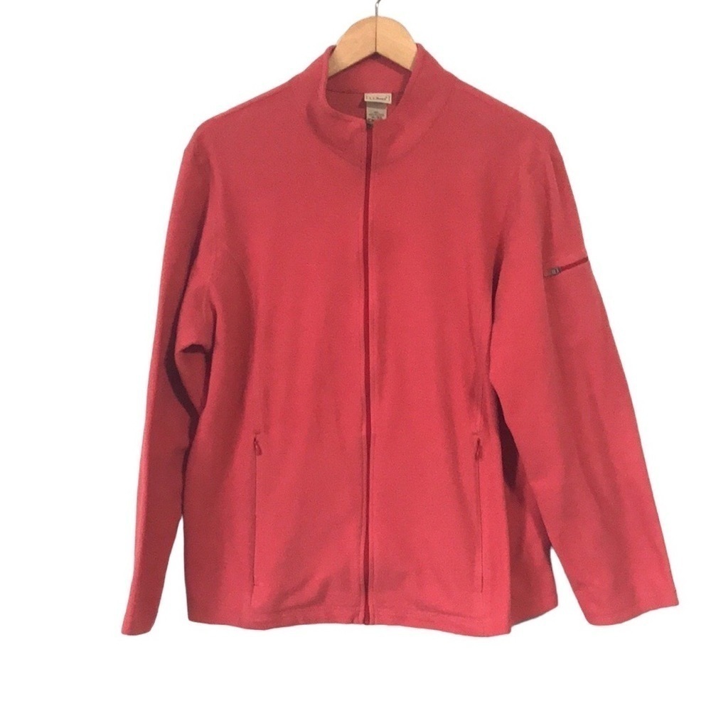 L.L. Bean salmon fleece full zip lightweight jacket size XL/Reg